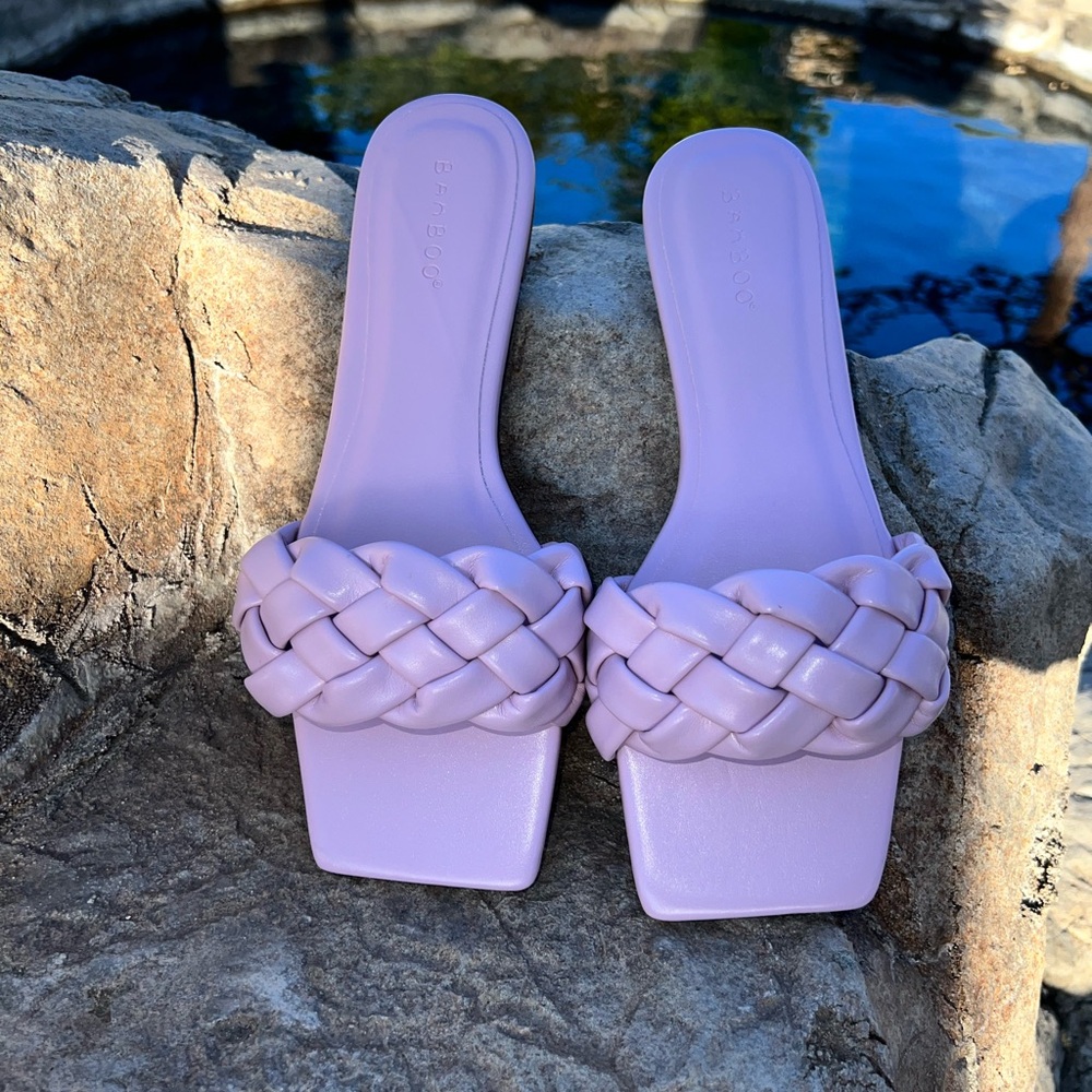 BAMBOO Purple Braided Slide Sandals